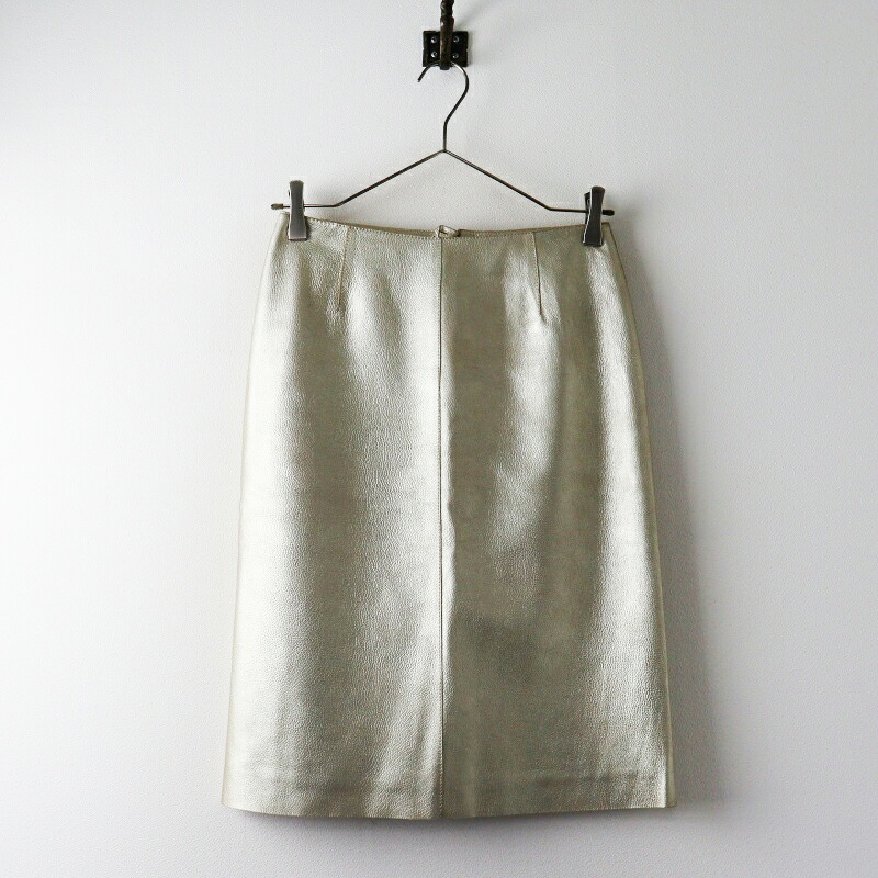 【期間限定価格】VINTAGE Made in Spain LOEWE sheepskin Leather Skirt champagne gold 38┃ロエベ ラムスキンスカート メタリック【2400015060125】【中古】|ブランド古着 買取販売 TRESOR
