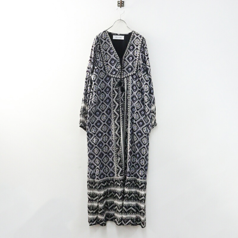 美品 サラマリカ Sara mallika Kareena Square Print Tassel Dress M/ブラック 幾何学 タッセル ドレス ワンピース【2400030104774】【中古】|ブランド古着 買取販売 TRESOR