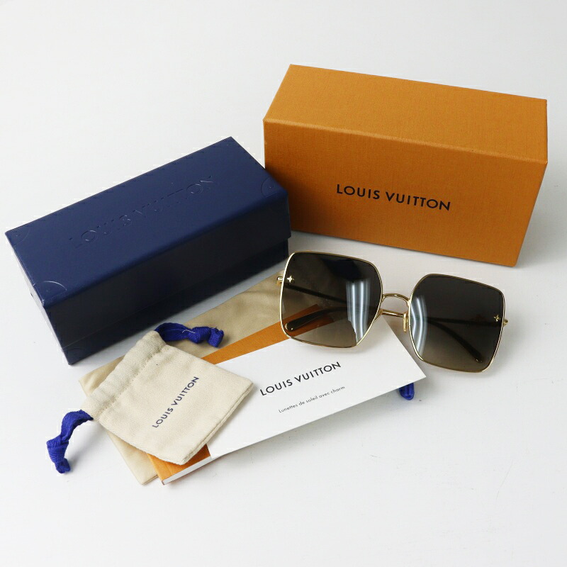 美品 箱付き 2026SS ルイ ヴィトン LOUIS VUITTON LV チャームスクエア サングラス 60□18 ブラック&times;ゴールド┃【2400015063645】【中古】｜ブランド古着 買取販売 TRESOR