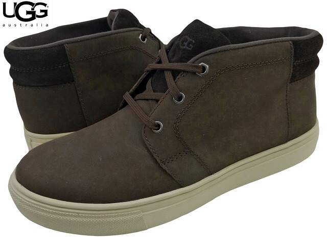 UGG Baysider Chukka Weather アグ ベイソーダ水 チャッカ ブーツ メンズ 雨合羽 スウェード なめし革 ロゴタイプ Chesnut