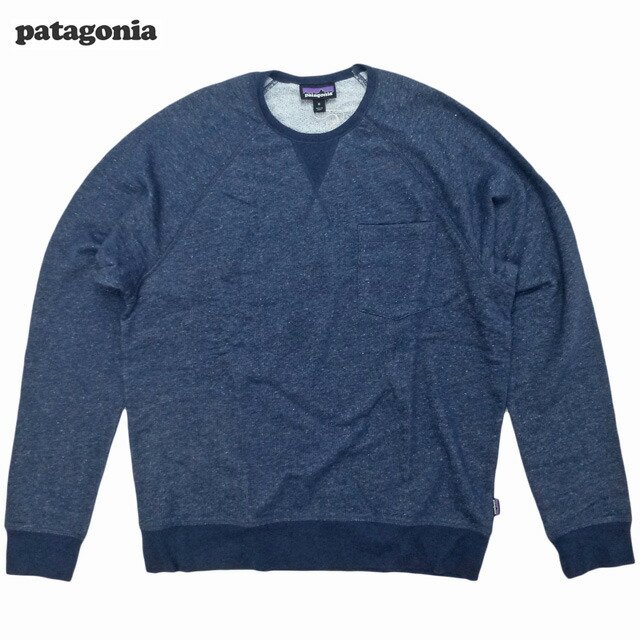 Patagonia Mahnya Fleece Crewneck Sweatshirt パタゴニア ポケット 長袖 クルーネックスウェットシャツ トレーナー オーガニックコットン フレンチテリー 紺