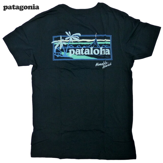 Patagonia Pataloha Sign LW Cotton Tee Honolulu パタゴニア Tシャツ 半袖 パタロハ オーガニックコットン Black 黒 ホノルル限定【ゆうパケット対応】
