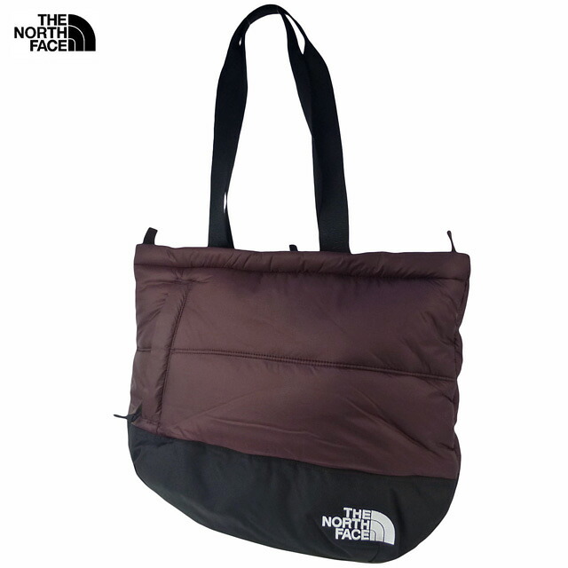 US企画 The North Face Nuptse Tote ザ・ノースフェイス ヌプシ トートバッグ ナイロントート バッグ ユニセックスCoal Brown/TNF Black 黒 通勤 通学