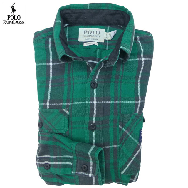 Polo Ralph Lauren Denim& Supply Lightweight Flannel L/S Shirts ラルフローレン ネルシャツ コットンフランネル タータンチェック チンストラップ 長袖