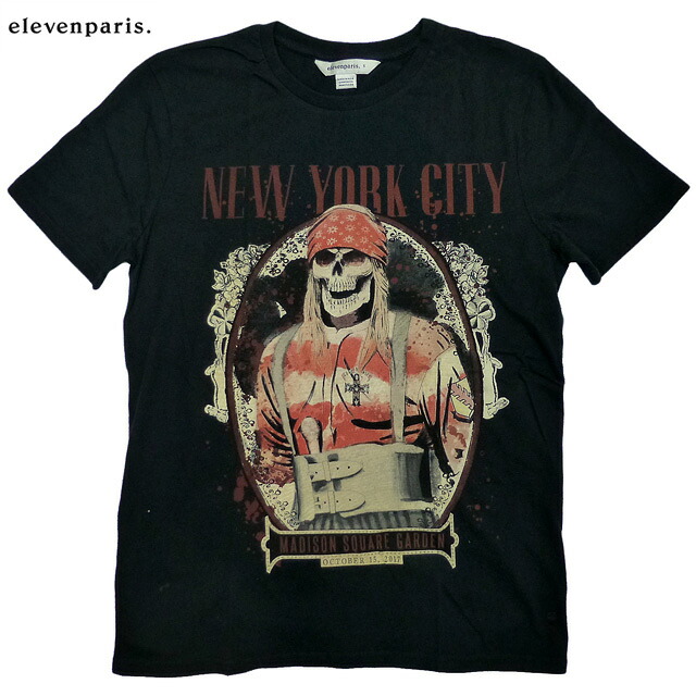 Elevenparis Guns N' Roses New York City Tee ガンズ・アンド・ローゼズ Tシャツ 黒/イレブン・パリ/ロック バンド T 【ゆうパケット対応】