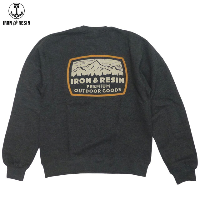 Iron and Resin Alpine Printed Crew Fleece/スウェット Charcoal Heather/アイアン&レジン サーフ系 バイカー系