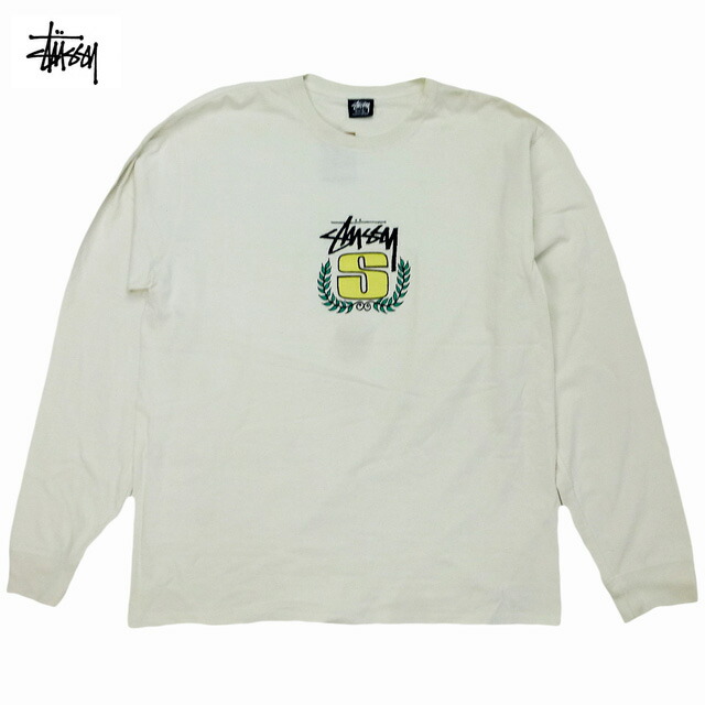 Stussy S Wreath Pig Dyed L/S Tee ロングスリーブ ステューシー リース 花輪 Sクラウン ピグメント加工 ロゴ 長袖Tシャツ ロンT 黒 Natural【ゆうパケット対応】