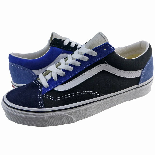 US企画 Vans Style 36 バンズ スタイル36 オールドスクール スウェード キャンバス スニーカー スケート カラーブロッキング Navy 紺 マルチ 非対称