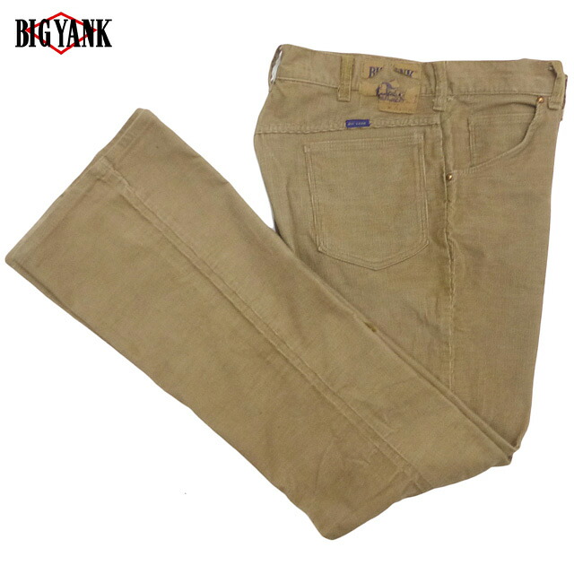 【中古】USED 70-80's Made in USA Big Yank ビッグヤンク コーデュロイ フレアーパンツ ヴィンテージ 古着 ベージュ W34/L33-34 scovillジッパー 70-80年代｜Trick or Treat