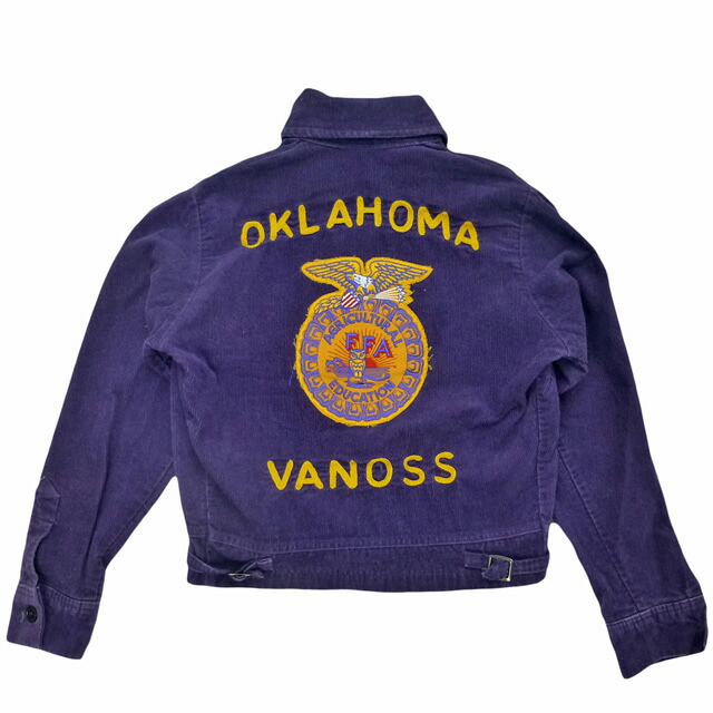 90's Used OKLAHOMA FFA Corduroy Jacket 90年代 古着 コーデュロイジャケット エフエフエージャケット サイズ34 チェーンステッチ オクラホマ 短丈 ショート丈 ワッペン【中古】