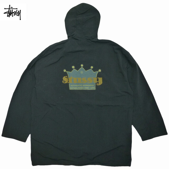 Used 80\u0027s Made インチ USA Vintage Old Stussy Crown Logo Coach Jacket 年寄りの ステューシー クラウンロゴコーチジャケット 黒 亜米利加製 古着 80年月日 M