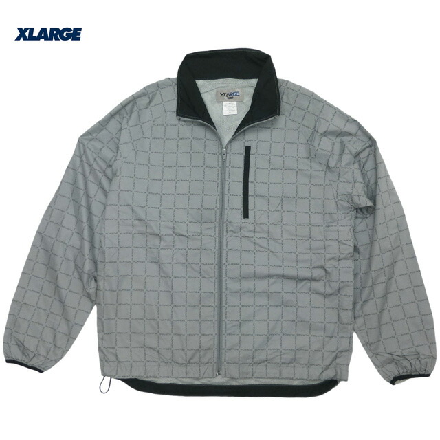 Used 90-00\'s XLARGE Nylon Jacket エクストララージ フルジップナイロンジャケット グレー アウター 古着 90-00年代 リップストップナイロン ストリート系【中古】