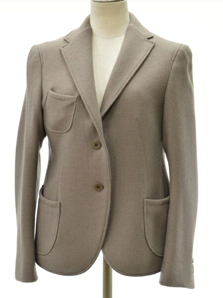 エムズブラック m'sbraque 132533L カシミヤ×ウール 2B テーラードジャケット 38サイズ ベージュ 日本製 レディース F-L2537【中古:美品】【ブランド買取販売トリヴァンドラム】181000|TRIVANDRUM