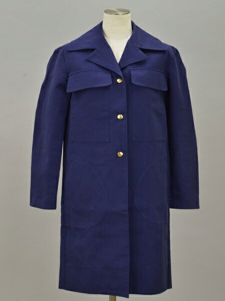 マルニ MARNI コットン×リネン ロングコート 36サイズ ネイビー ポルトガル製 レディース F-L3267【中古：美品】【ブランド買取販売トリヴァンドラム】181000