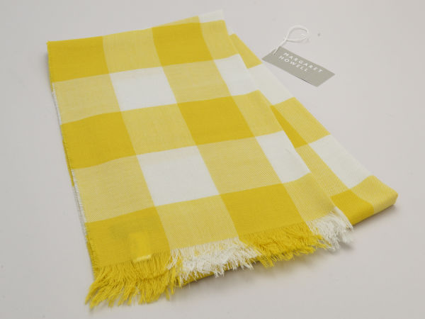 マーガレットハウエル Margaret Howell Large Check Wool Scarf 襟巻 ストール F大きさ 洋芥子黄み レディース F Mr1065 中古 新古威風 未行ずる品 ブランド買い求める営業トリヴァンドラム Emescla Com Br