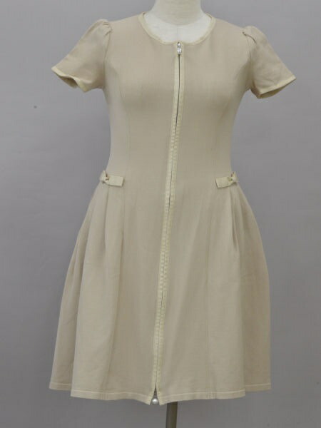 楽天市場 ルネ Rene ワンピース リボン パールスライダー 34サイズ ベージュ レディース F L6550 中古 ブランド買取販売トリヴァンドラム 0909 Trivandrum