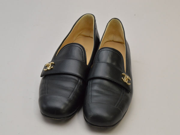 【楽天市場】シャネル CHANEL ココマーク ターンロック レザー ローファー/シューズ 37 1/2Cサイズ ブラック レディース su ...