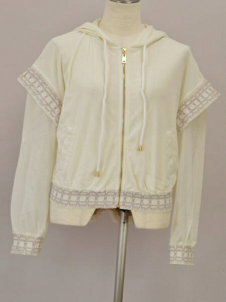 ヴィヴィアンタム VIVIENNE TAM ナイロン ジップアップ パーカー/ブラウス 38サイズ ホワイト レディース u_s F-M12917【中古:良品】【ブランド買取販売トリヴァンドラム】230308|TRIVANDRUM