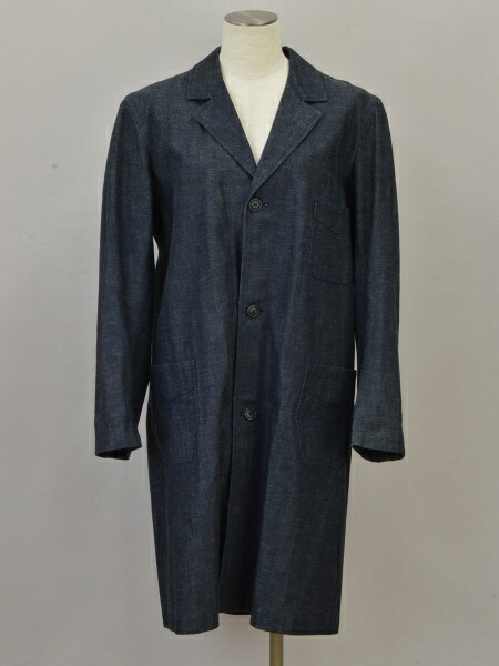 コムデギャルソン コムコム COMME des GARCONS プリーツ デニムロングコート Sサイズ RJ-O017 AD2012 ネイビー レディース j_p F-L7643【中古：美品】【ブランド買取販売トリヴァンドラム】231012