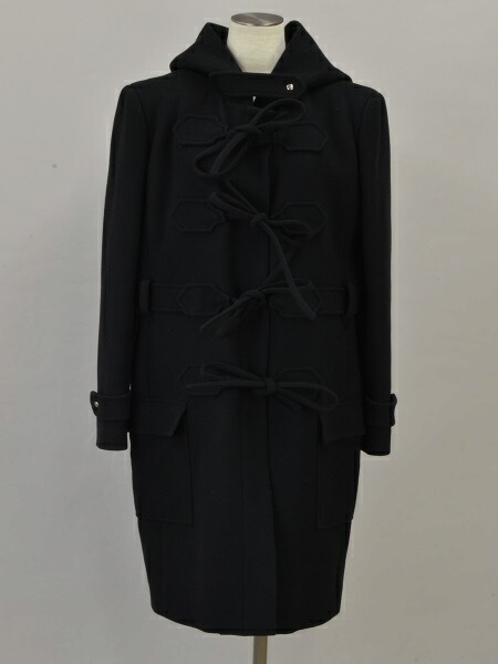 バレンシアガ BALENCIAGA リボン ダッフルコート ハンガー・カバー付き 40サイズ 436003 ブラック レディース su_p e_u F-YA613【中古：良品】【ブランド買取販売トリヴァンドラム】231203