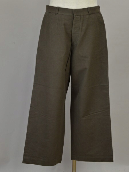 ヤエカ YAECA 11655 ワイドパンツ コットン 34サイズ KUSAKI BROWN メンズ j_p F-L7702【中古：新古品・未使用品】【ブランド買取販売トリヴァンドラム】240105