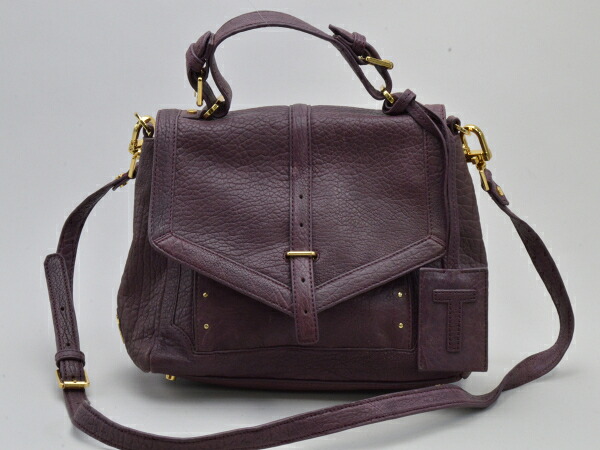 トリーバーチ TORY BURCH バッグ 2WAY ショルダー レザー ミラー付 パープル レディース u_s F-B6706【中古：良品】【ブランド買取販売トリヴァンドラム】240511