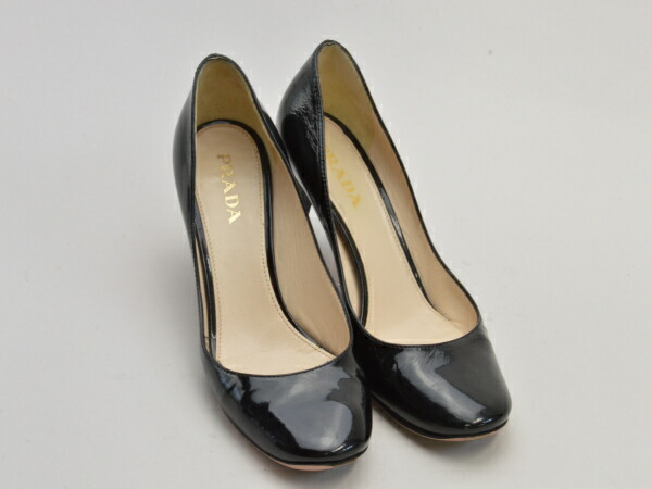 楽天市場】【靴】PRADA プラダ パンプス ハイヒール レザー ブラック