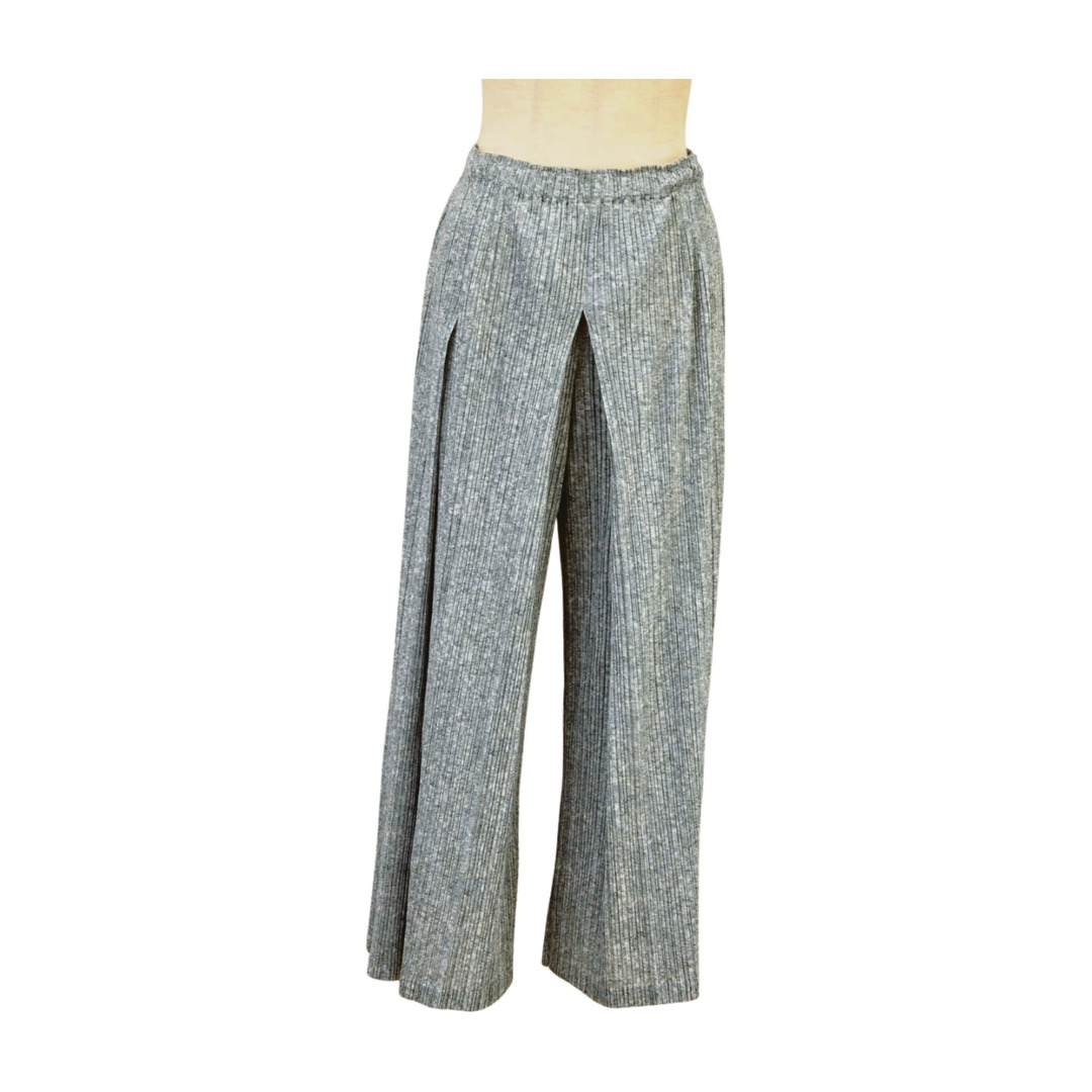 プリーツプリーズ イッセイミヤケ PLEATS PLEASE ISSEY MIYAKE パンツ ワイドパンツ プリーツ ボトムス グレー レディース F-L8363【中古：美品】【ブランド買取販売トリヴァンドラム】250522｜TRIVANDRUM
