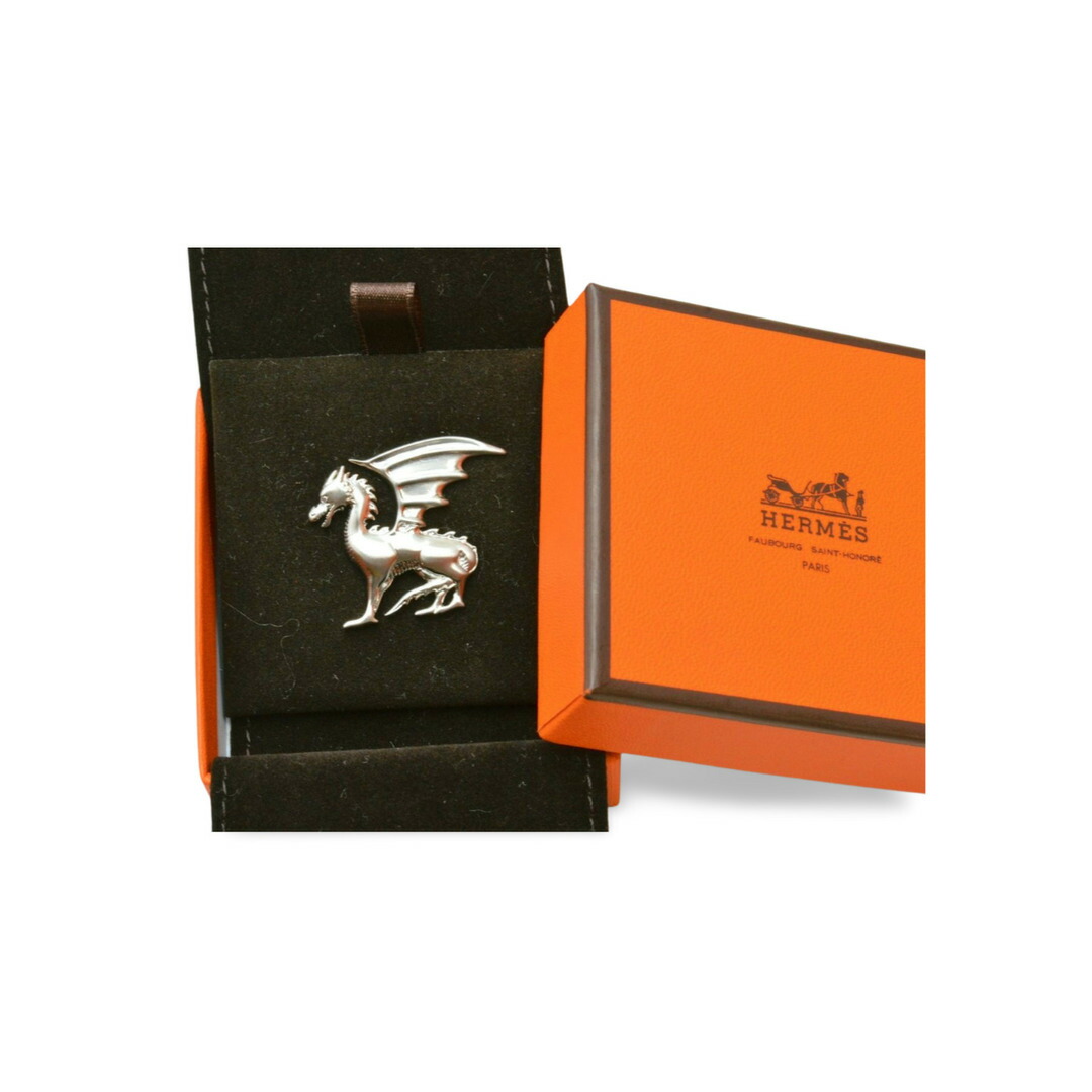 HERMES エルメス　リヴァプールレザーブローチ HERMES - エルメス HERMES リヴァプール GM ブローチ メタル