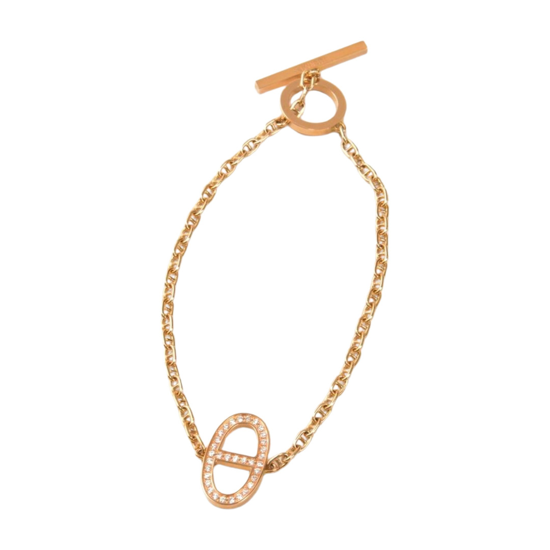 エルメス HERMES シェーヌダンクル コントゥール ブレスレット K18ピンクゴールド ダイヤモンド H122404 ST レディース F-YA1064【中古：良品】【ブランド買取販売トリヴァンドラム】250714