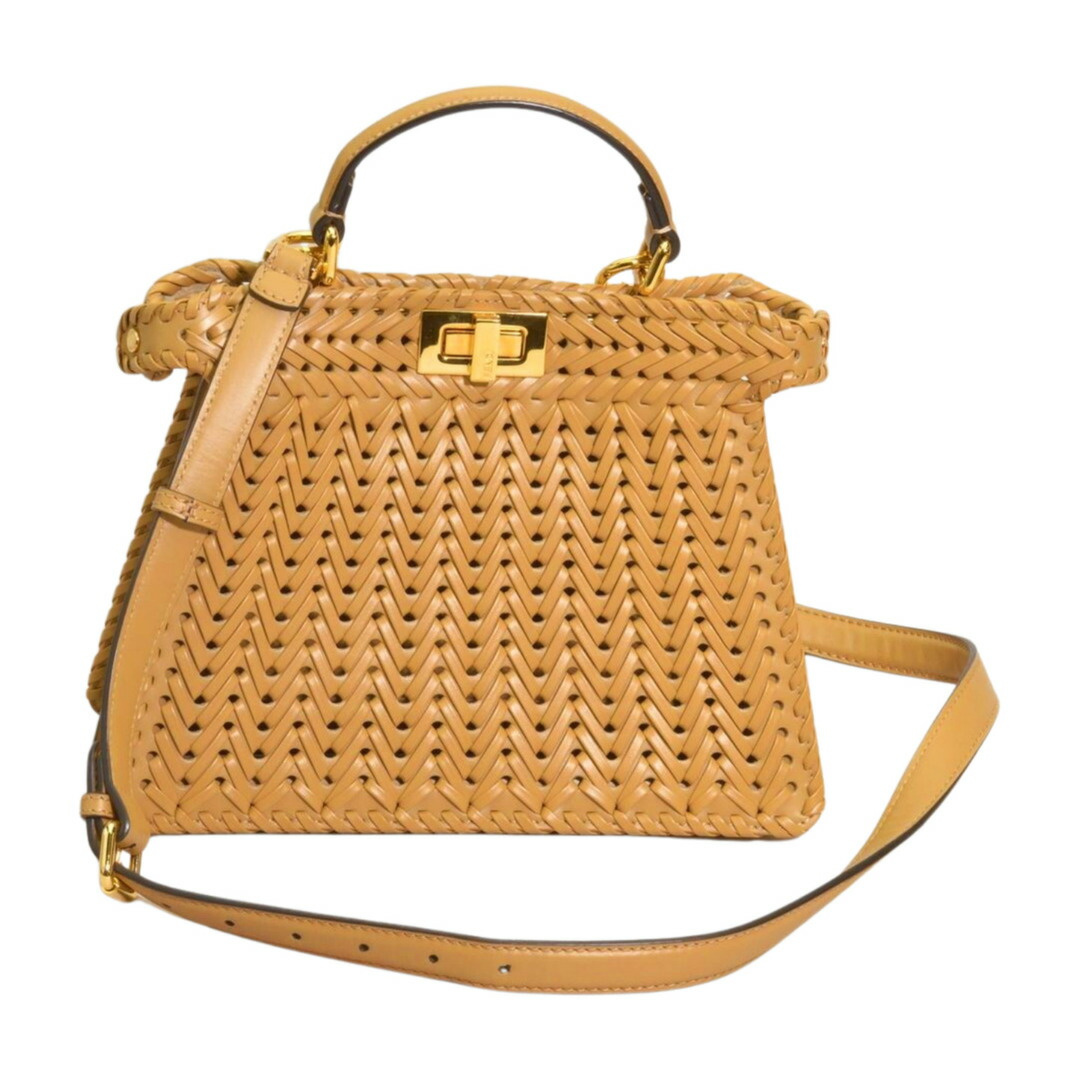美品☆　フェンディ　ピーカブー　セレリア　オレンジ　2way　ハンドバッグ FENDI - 美品☆ フェンディ ピーカブー セレリア オレンジ 2way