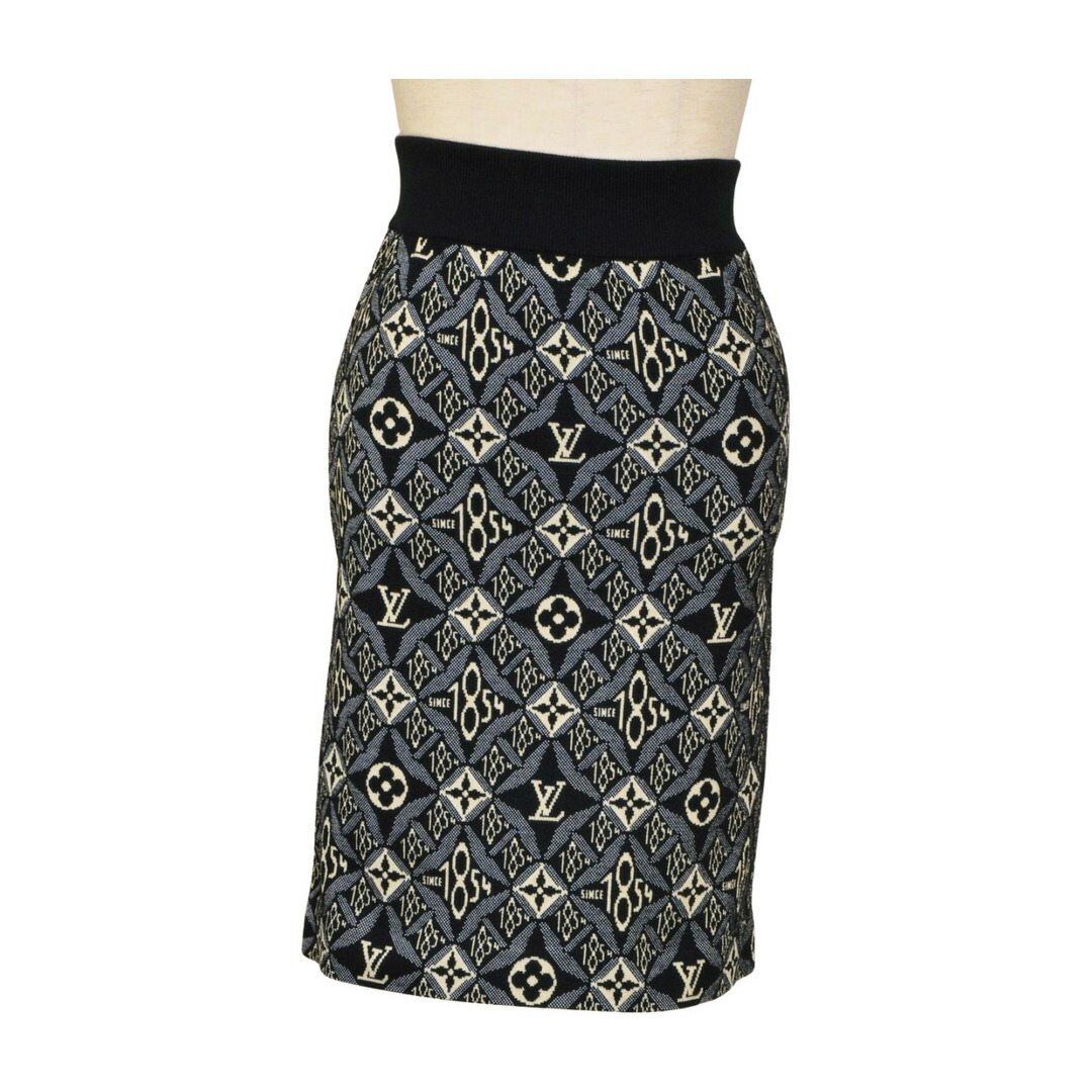 Louis Vuitton グレー モノグラムウールスカート ヴィトン 22SS ウール×シルク スカート 34 レディース グレー
