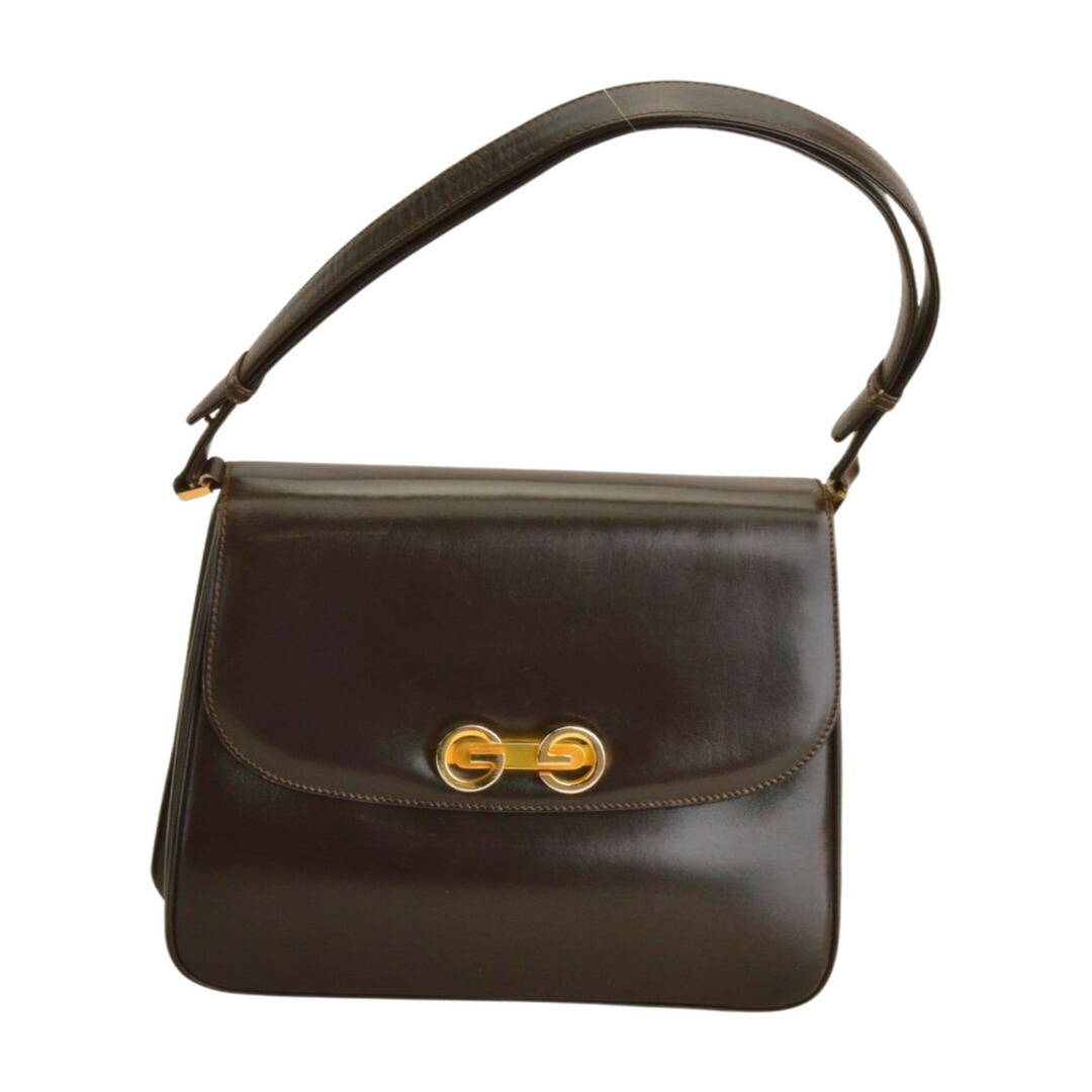グッチ GUCCI ショルダーバッグ GG カーフレザー がま口コインケース付き ダークブラウン ゴールド金具 レディース F-B6863【中古】【ブランド買取販売トリヴァンドラム】251106