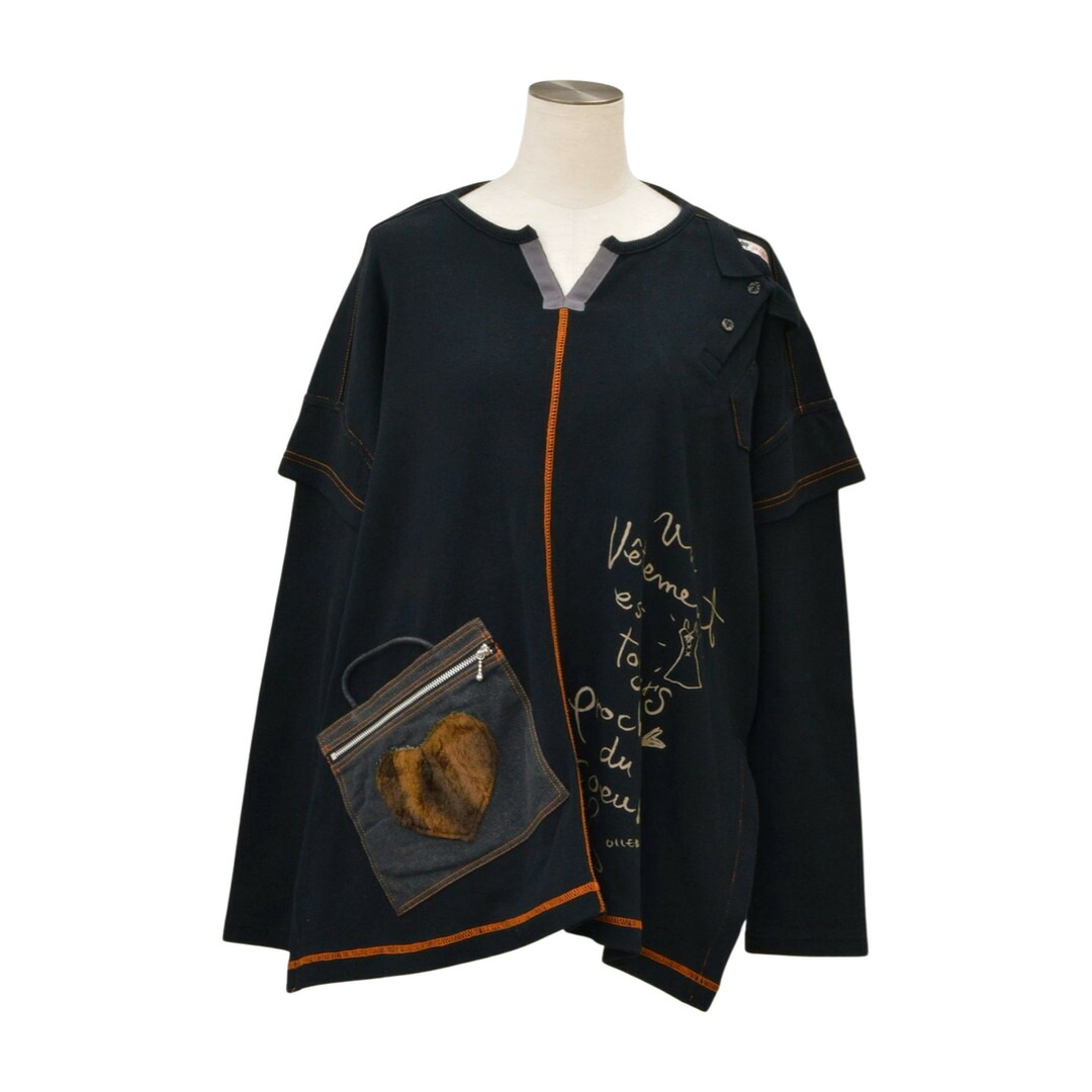 アルベロベロ OLLEBOREBLA by ALBEROBELLO ボア スウェット ハート 長袖 ブラック 832854 コットン レディース F-L8500【中古】【ブランド買取販売トリヴァンドラム】251201