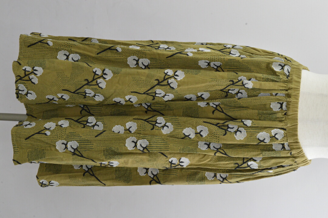 マーブルシュッド marble SUD スカート ロング丈 花刺しゅう カーキ レーヨン 07AF033018 レディース F-L8545【中古：良品】【ブランド買取販売トリヴァンドラム】251223｜TRIVANDRUM