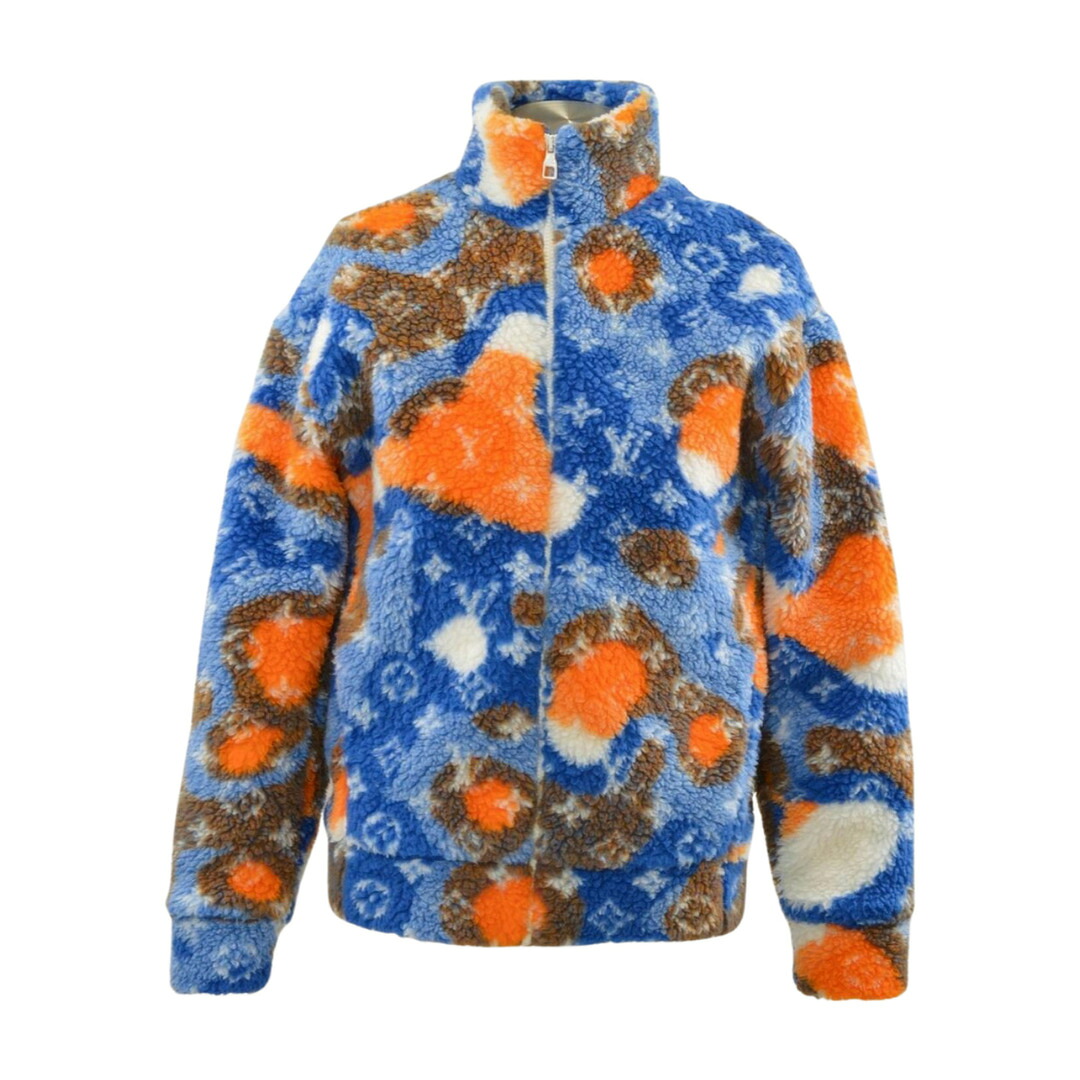 ルイヴィトン Louis Vuitton ジャケット ボア モノグラム ポリエステル ウール Sサイズ オレンジ×ブルー×ブラウン メンズ F-YA1231【中古：美品】【ブランド買取販売トリヴァンドラム】260227