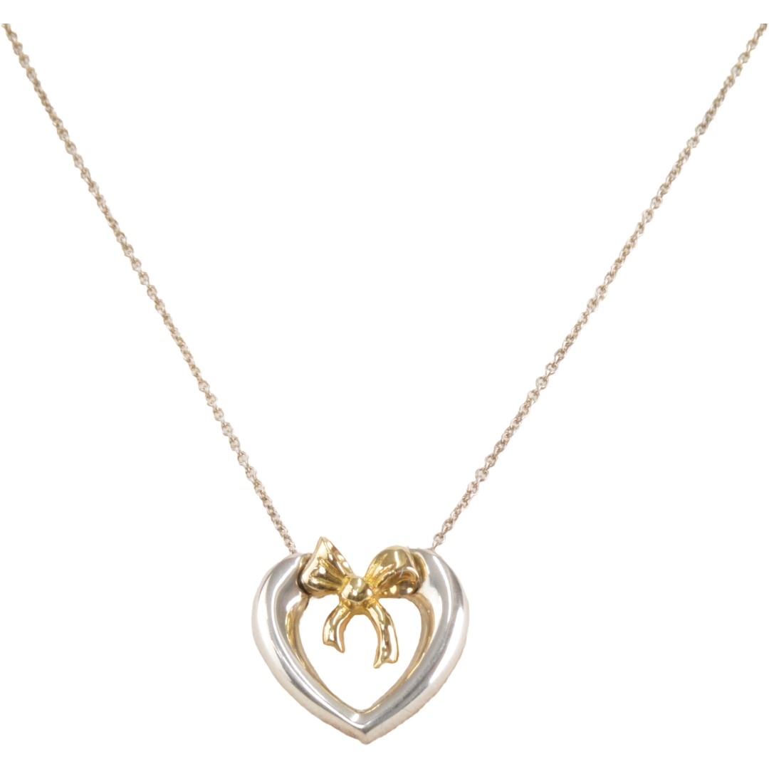 ティファニー TIFFANY&Co. ハート リボン ネックレス シルバー 18K イエローゴールド 925 750 アクセサリー レディース F-ACE1766【中古】【ブランド買取販売トリヴァンドラム】260514|TRIVANDRUM