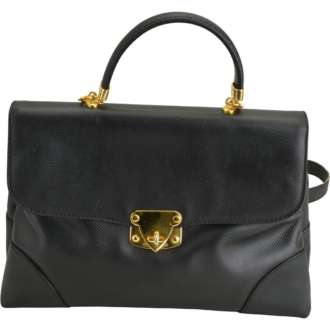 ボッテガヴェネタ BOTTEGA VENETA ヴィンテージ 2WAY ハンドバッグ ショルダー付き ブラック イタリア製 レディース F-B6933【中古:多少難あり】【ブランド買取販売トリヴァンドラム】260514｜TRIVANDRUM