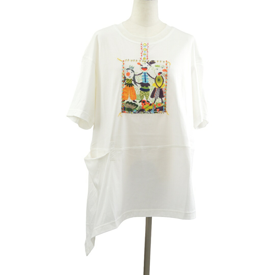 アルベロベロ ALBEROBELLO ぶたさん Tシャツ 王様モチーフ 半袖 3匹 Mサイズ ホワイト 232895 レディース F-M13992【中古：新古品・未使用品】【ブランド買取販売トリヴァンドラム】260606｜TRIVANDRUM