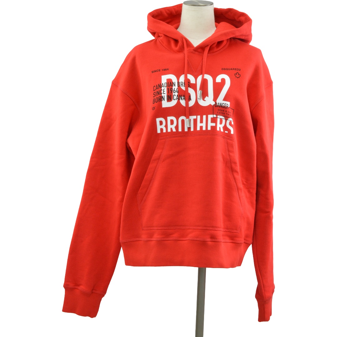 ディースクエアード DSQUARED2 スウェット パーカー BROTHERS XSサイズ レッド レディース F-L8768【中古：美品】【ブランド買取販売トリヴァンドラム】260609｜TRIVANDRUM