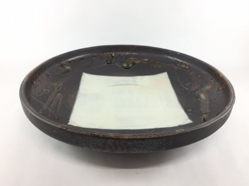 【訳あり品】尺鉄鉢 窯変新栗灰白化粧 30cm 伊万里焼【傷あり品】