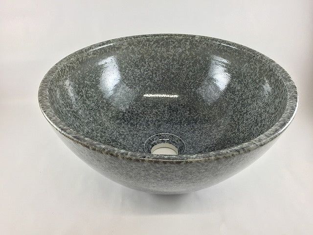 有田焼 32糎手洗鉢.黒呉須吹【室内用便器鉢/手洗鉢/鉢/洗面鉢/金具別】 洗面ボウル-花・ガーデン・DIY