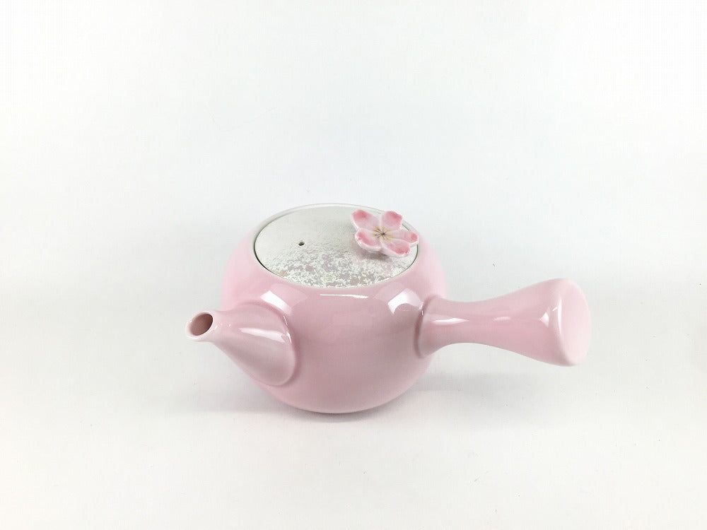 【大売り出し継続期間 全品10％Offクーポン券 \u0026 P10倍】有田焼 田清窯 350竓桜ツマミ丸急須 虹彩桜 7.5糎【茶器 きゅうす ポット 桜 春 花】