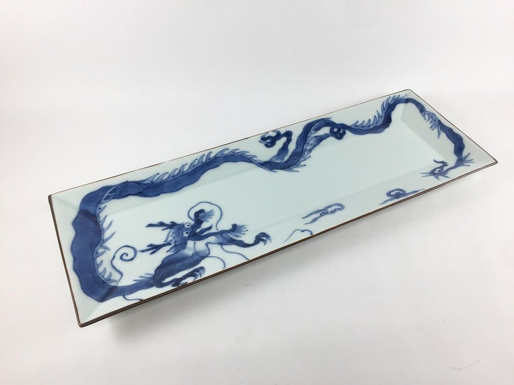 楽天市場】有田焼 幸右衛門窯 染付龍絵 渕寄せ皿 16cm : 有田焼や