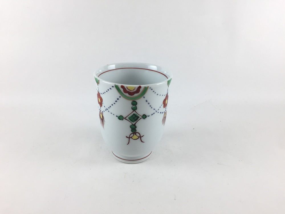 伊万里焼 田庄陶苑 7cm反湯呑 色絵瓔珞 200cc【ゆのみ 湯呑み 茶器 コップ カップ】【錦陽楽.反コップ 大】