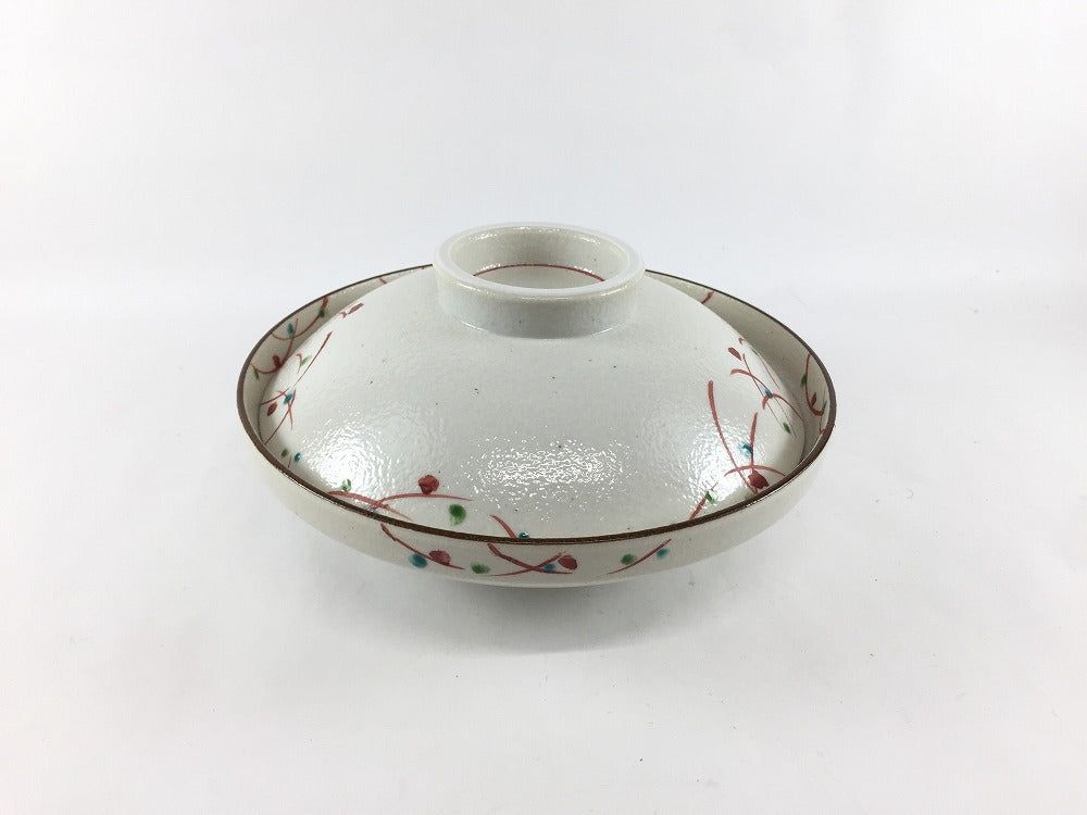 有田焼 瑞峯窯(原重製陶所) 錦唐草 平蓋物【17糎 煮物碗 蒸し碗 御菓子鉢 蓋物 ふた物 中鉢】