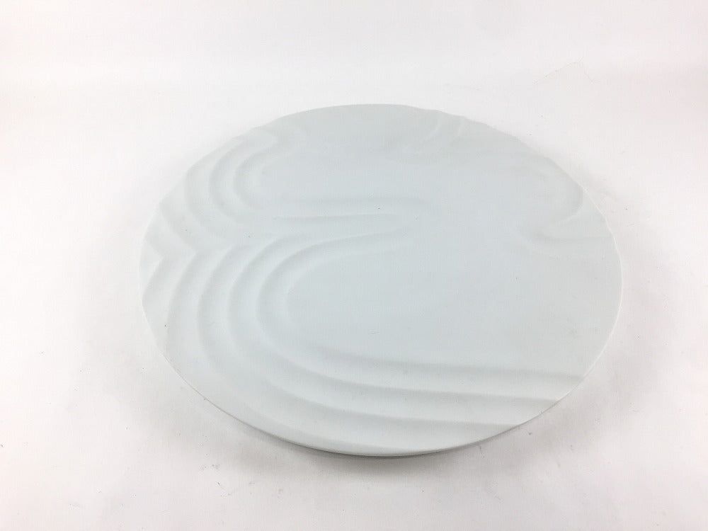 【訳あり品】琳派流水7寸皿 白磁ブラジャー同盟罷業 22糎 有田焼【逃げ口】