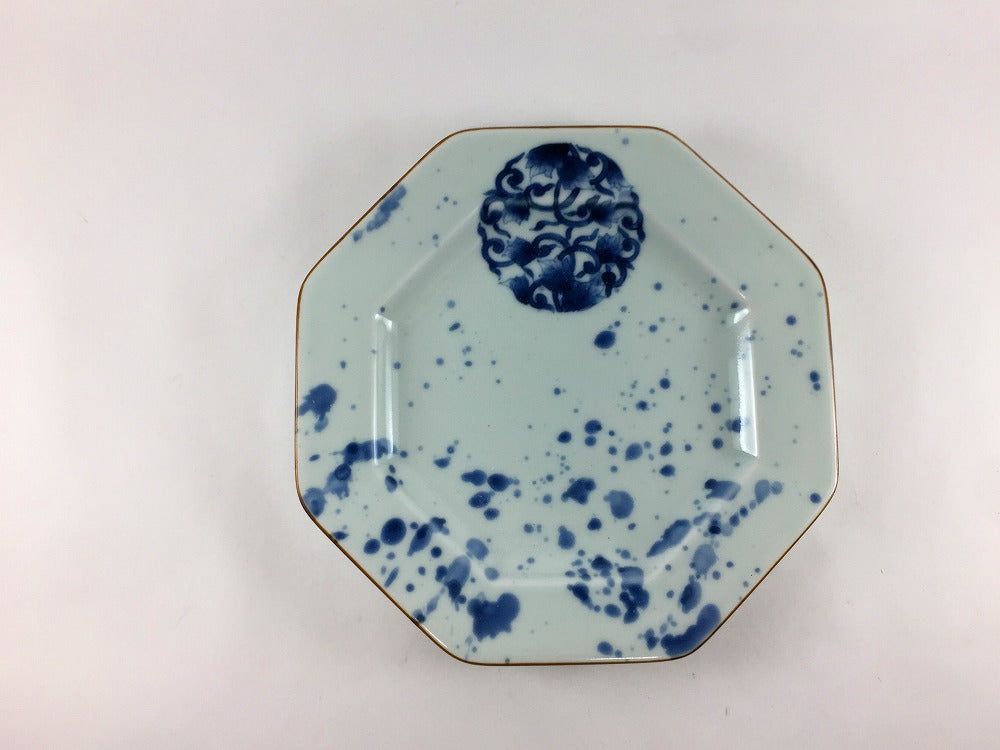 楽天市場】有田焼 福泉窯 八角コーヒー碗皿.染付高台地紋蛸唐草