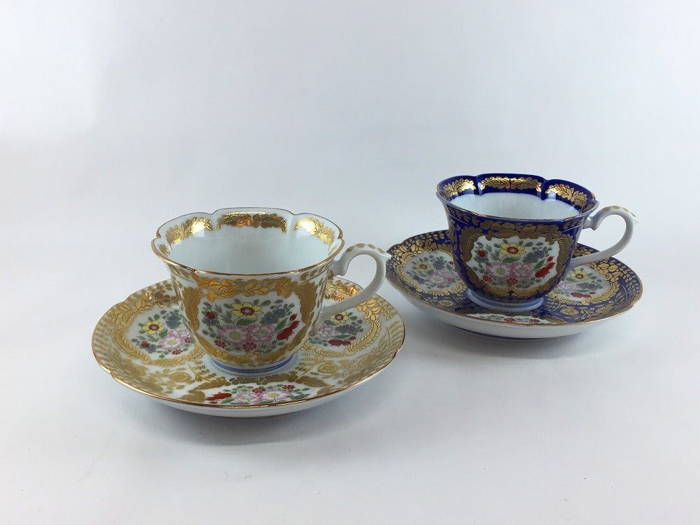 楽天市場】有田焼 福泉窯 八角コーヒー碗皿.染付高台地紋桜濃【カップ