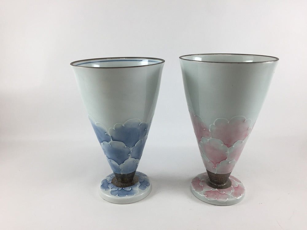 【訳あり品】250ccワイン (ブルー花/ピンク花) 9cm 有田焼【アウトレット】
